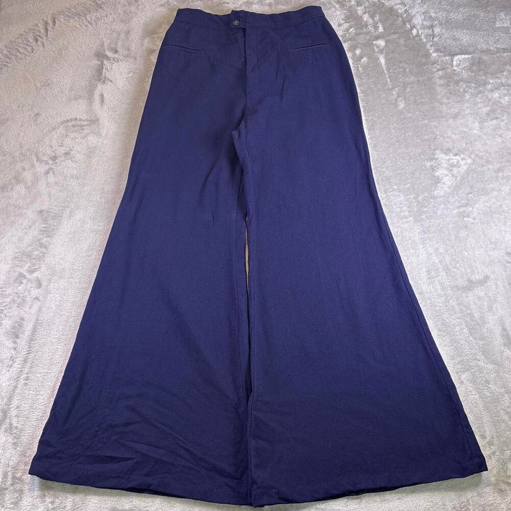 Vintage 70s Happy Legs Women’s Sz 26 Wide Leg Palazzo Pants Blue Lounge Pants